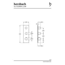 Herzbach LOGIC XL 2  für Universal-Thermostat-Modul eckig Edelstahl gebürstet