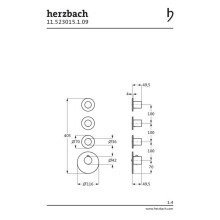 Herzbach LOGIC XL 3 für Universal-Thermostat-Modul Edelstahl gebürstet