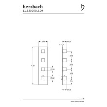 Herzbach LOGIC XL 3 für Universal-Thermostat-Modul eckig Edelstahl gebürstet