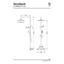 Herzbach Duschsäule mit Brause-Aufputz-Thermostat Ø 250 mm