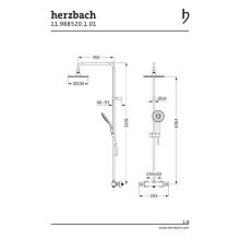 Herzbach Duschsäule mit Brause-Aufputz-Thermostat Ø 200 mm