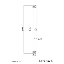 Herzbach Dusch-Wandstange Slide S 900mm