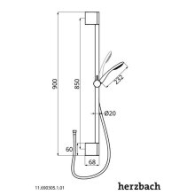 Herzbach Dusch-Wandstangenset Slide M 900mm