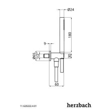 Herzbach Wannenset mit Konushalter und integriertem Brauseanschlussbogen round 1600