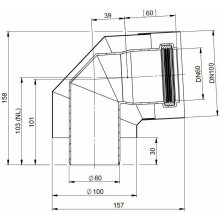 Atec Bogen PolyClassic 87°, konzentrisch, DN 60/100