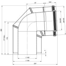 Atec Bogen PolyClassic 87°, konzentrisch, DN 100/150