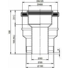 Atec Übergang PolyClassic DN 80/125, DN 60/100