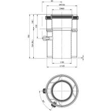 Atec Kesselanschluss PolyClassic m. Messöffnung ger DN 80/125 universell