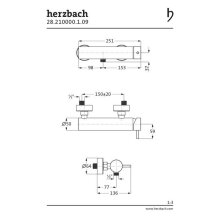 Herzbach DEEP iX Brausebatterie Aufputz