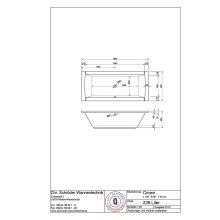 Schröder Rechteckwanne Crown 180x80x45 cm weiß