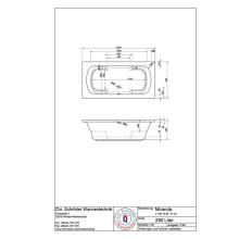 Schröder Rechteckwanne Miranda 180 x 90 x 48,5 cm weiß