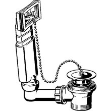 Viega Ab- und Überlaufgarnitur für Spülen, mit Kettenhalter 11/2 x70mm