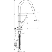 AXOR Starck Einhebel-Küchenarmatur, mit ausziehbarem Auslauf edelstahl gebürstet hansgrohe