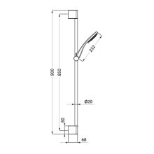 Herzbach DEEP Grey Dusch-Wandstangenset Slide M 900 mm