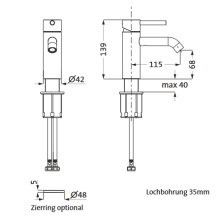 Herzbach DEEP White Waschtisch-Einlochbatterie S-Size