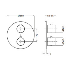 Herzbach DEEP White Unterputz Thermostat round für 1 Verbraucher