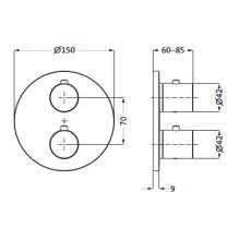 Herzbach DEEP White Unterputz Thermostat round für 3 Verbraucher