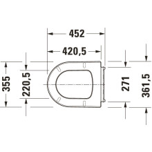 Duravit WC-Sitz ME by Starck m.Absenkautom. Scharniere edelstahl, weiss