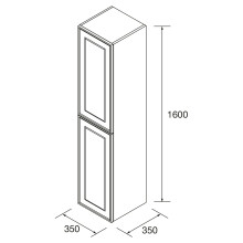 Hochschrank Renoir 1600 Blue Fog mit 2 Türen