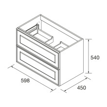 Waschtischunterschrank Renoir 600 Macchiato mit 2 Schubladen wandhängend