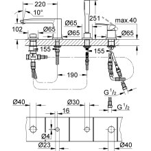 Grohe Einhandmischer Wanne Eurostyle C 4-Loch-Wannenrandm. eigens. verchromt