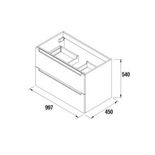 Waschtischunterschrank MONTERREY 1000 2 Schubladen Black Velvet