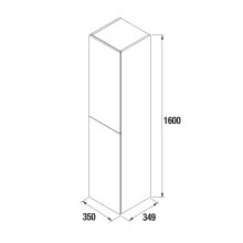 Hochschrank ALLIANCE 1600 mit 2 Türen weiß glänzend