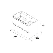 Waschtischunterschrank MONTERREY 600 2 Schubladen Eiche Afrika