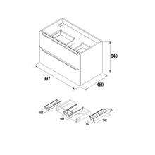 Waschtischunterschrank MONTERREY 1000 2 Schubladen Eiche Afrika