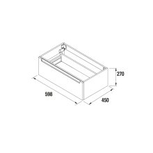 Waschtischunterschrank MONTERREY 600 1 Schublade Eiche Afrika