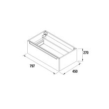 Waschtischunterschrank MONTERREY 800 1 Schublade Nature