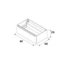 Waschtischunterschrank MONTERREY 1000 1 Schublade Nature