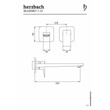 Herzbach CEO Waschtisch-Unterputzbatterie Farbset Auslauflänge 240 mm , schwarz