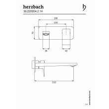 Herzbach CEO Waschtisch-Unterputzbatterie Farbset Auslauflänge 210 mm, Edelstahl