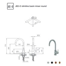 Waschtischarmatur slimline schwenkbar Matt-Gold JEE-O