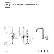 2-Loch Waschtischarmatur niedrig slimline Bronze JEE-O