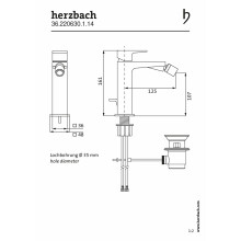 Herzbach CEO Bidet-Einlochbatterie, Edelstahl