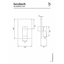 Herzbach CEO Brausebatterie Farbset, chrom