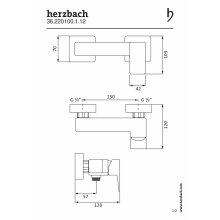 Herzbach CEO Brausebatterie Aufputz, schwarz