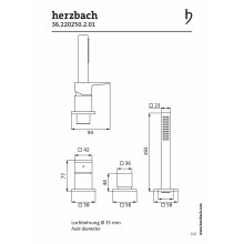 Herzbach CEO Dreiloch-Wannenarmatur für Fliesen- oder Wannenrandmontage, chrom