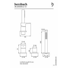 Herzbach CEO Dreiloch-Wannenarmatur für Fliesen- oder Wannenrandmontage, schwarz