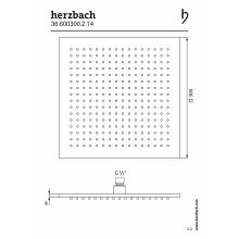 Herzbach CEO Slim-Regenbrause 300 x 300 eckig, Edelstahl