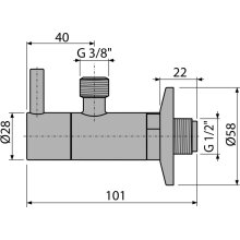 alcadrain Eckventil mit einem Filter 1/2"×3/8", GOLD-Matt gebürstet