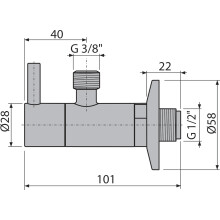 alcadrain Eckventil mit einem Filter 1/2"×3/8", GUN METAL-Glanz