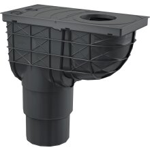 Universal-Regensinkkasten 300×155/125/110 mm Abgang senkrecht, Schwarz