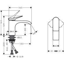 hansgrohe Einhandmischer Waschtisch Vivenis ComfortZone 80 ohne Ablaufgarnitur verchromt