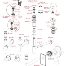 AlcaDrain Design Siphon 1 1/4" rund, Ganzmetall Gold matt gebürstet