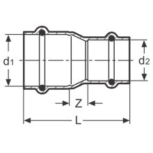 Frabo Pressfitting Reduziermuffe I/I Kombifitting