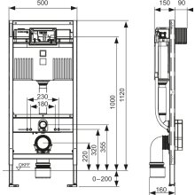 TECE profil WC-Modul mit Uni-Spülkasten, BH 1120mm, inkl. easy fit BTP-Montage