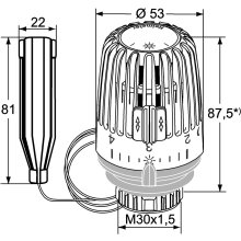 IMI Heimeier Thermostatkopf, Standard K-Kopf m. Fernf. weiß Kapillarrohr 2 m